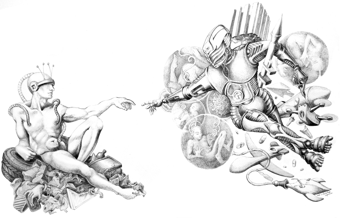Biro BIC su carta - 2021_XXmila Leghe sotto_catalogo Nautilus sutoproduzioni